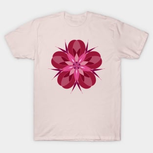 Geometric red Flower T-Shirt